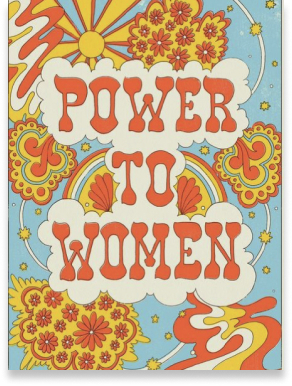 Illustration d’une affiche avec écrit “Power to Women